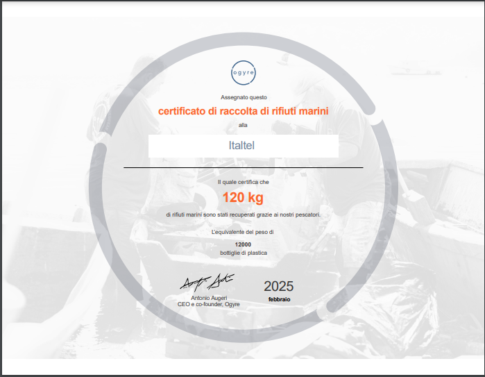 Ogyre-Italtel Certificate 120 kg