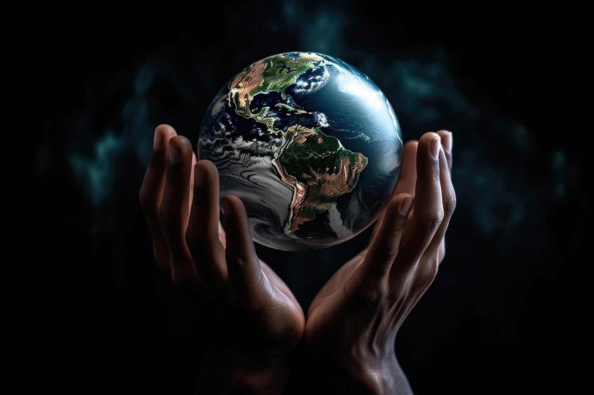 Hands keeping a little world
