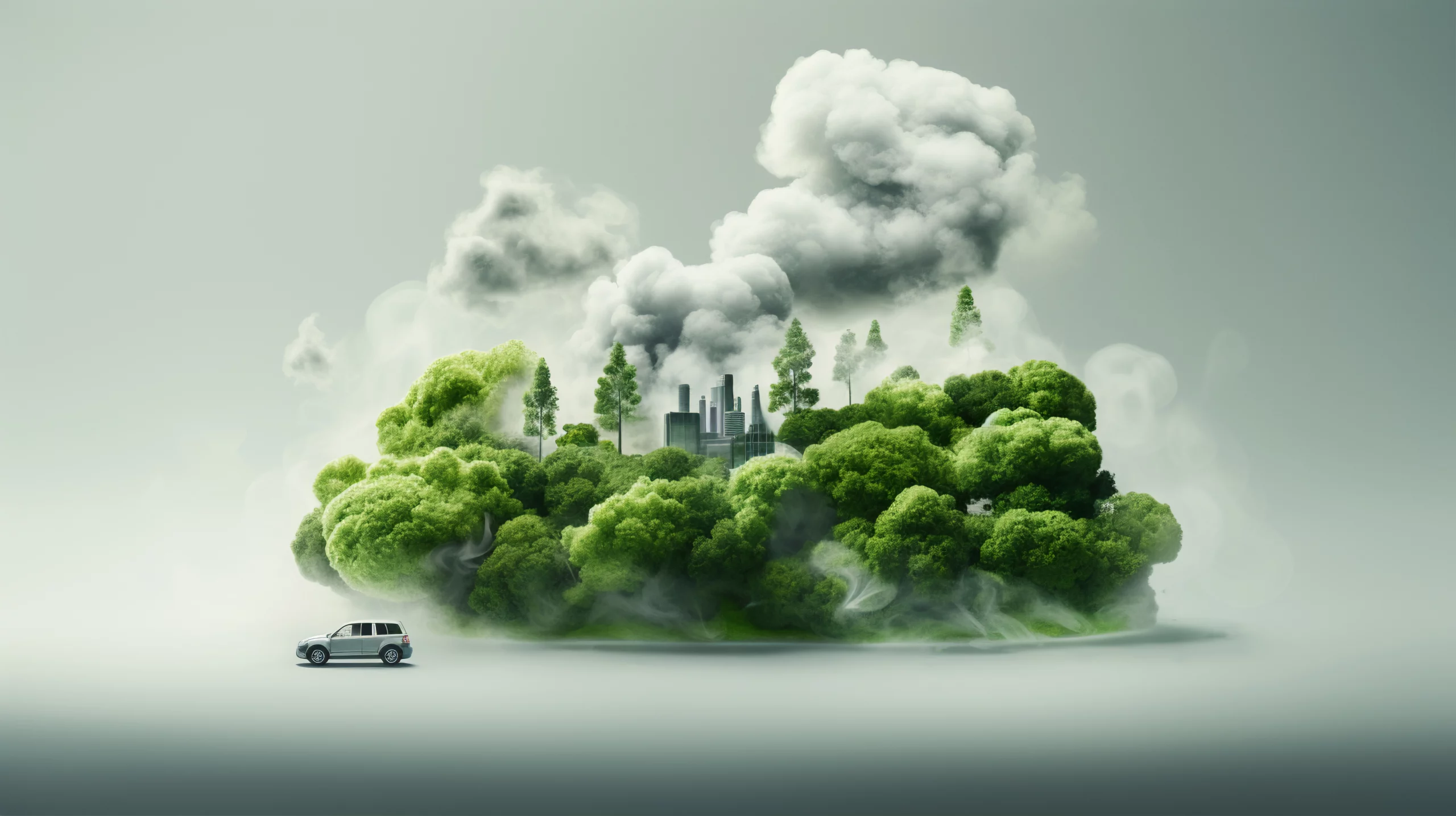 carbon foot print - city in nature